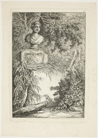 Popiersie, płyta druga z Wieczorów w Rzymie autorstwa Hubert Robert