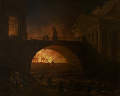 Pożar Rzymu autorstwa Hubert Robert