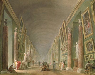 Wielka Galeria Luwru w latach 1801-1805 (olej na płótnie) autorstwa Hubert Robert