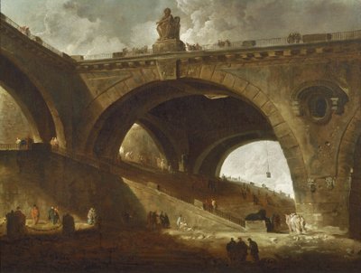 Stary Most, ok. 1760 autorstwa Hubert Robert