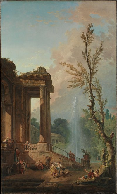 Portyk wiejskiej rezydencji autorstwa Hubert Robert