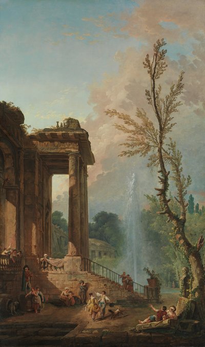 Portyk wiejskiej rezydencji, 1773. autorstwa Hubert Robert