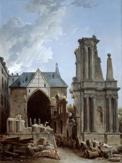 Rozbiórka kościoła Feuillants, 1805 autorstwa Hubert Robert