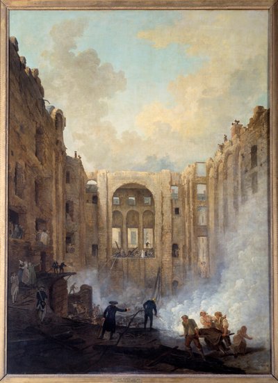 Pożar Opery w Palais Royal (Paryż). Obraz Huberta Roberta (1733-1808) autorstwa Hubert Robert