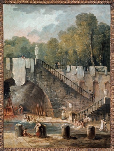 Mycie. XVIII wiek (olej na płótnie) autorstwa Hubert Robert