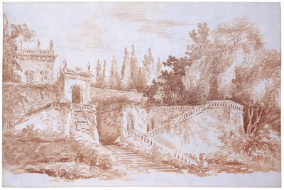 Widok na ogrody w Villa Mattei autorstwa Hubert Robert