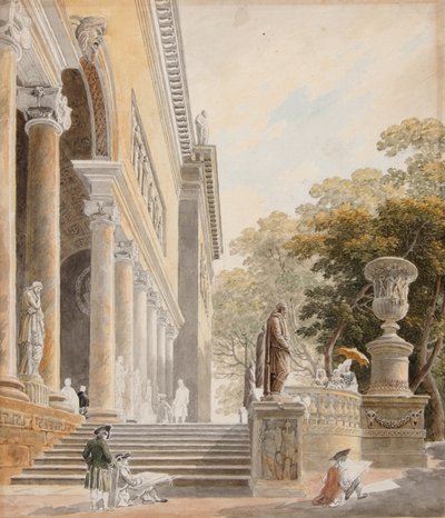Widok na willę Medyceuszy autorstwa Hubert Robert