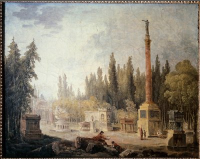 Widok na ogród Musee des Monuments Francais Obraz Huberta Roberta (1733-1808) XVIII wiek. Paryż, Muzeum Carnavalet autorstwa Hubert Robert