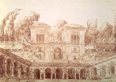 Villa Farnese, Rzym (rysunek) autorstwa Hubert Robert
