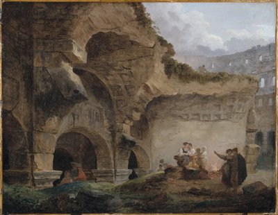 Pralniczki wśród ruin Koloseum autorstwa Hubert Robert