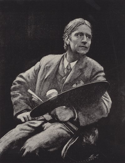Hubert Herkomer, brytyjski artysta (litografia) autorstwa Hubert von (after) Herkomer