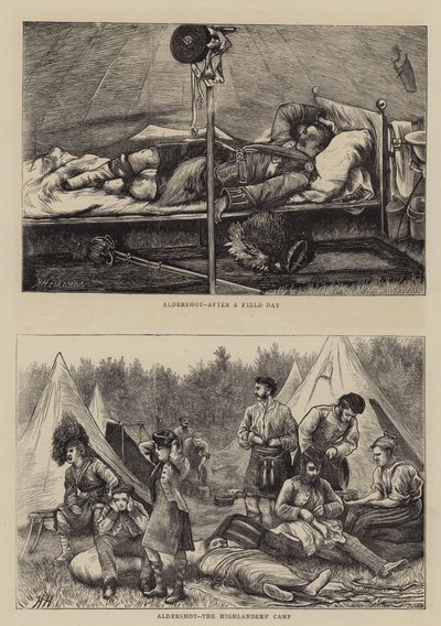 Aldershot, obóz górali autorstwa Hubert von Herkomer