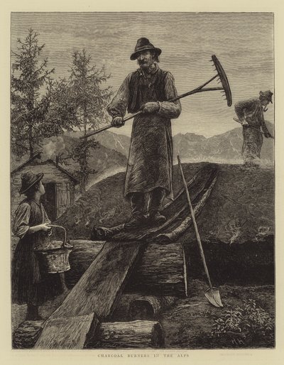 Palniki na węgiel drzewny w Alpach autorstwa Hubert von Herkomer
