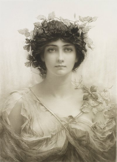 Clematis (grawerowanie metodą mieszaną) autorstwa Hubert von Herkomer