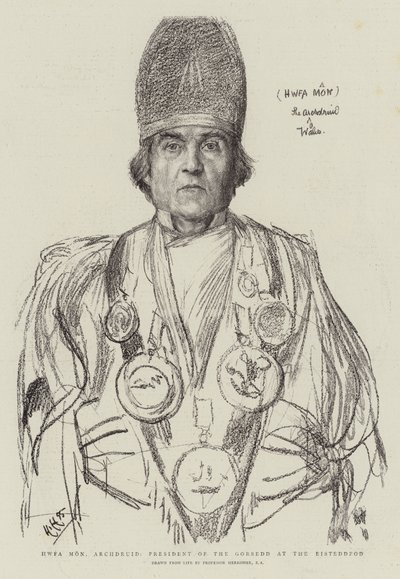 Hwfa Mon, Arcydruid, Prezydent Gorsedd w Eisteddfod autorstwa Hubert von Herkomer