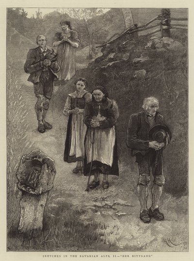 Szkice w Alpach Bawarskich, II, Der Bittgang autorstwa Hubert von Herkomer