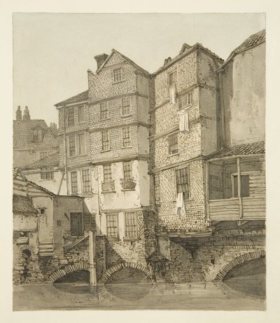 Frome, patrząc w górę rzeki w kierunku Mostu Bożonarodzeniowego, 1823 autorstwa Hugh ONeill