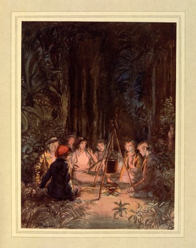 Wokół ognia, z „The Admirable Crichton” J.M. Barrie autorstwa Hugh Thomson