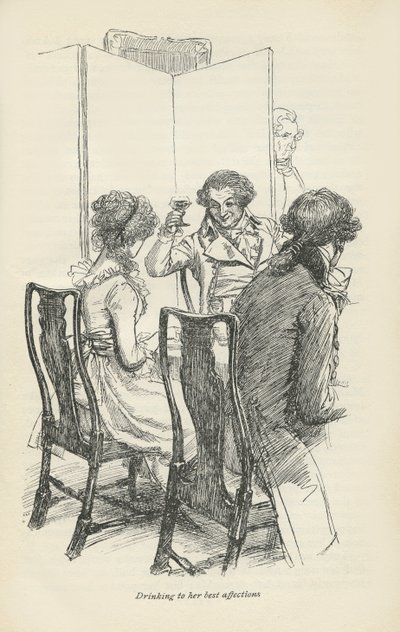 Picie dla jej najlepszych uczuć, 1896 autorstwa Hugh Thomson