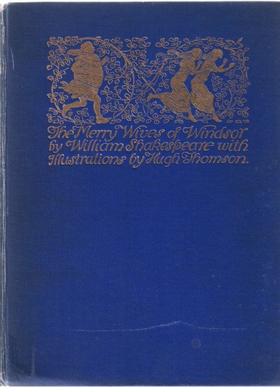 Projekt okładki przedniej, ilustracja z Wesołych kuzyn z Windsor, 1910 autorstwa Hugh Thomson