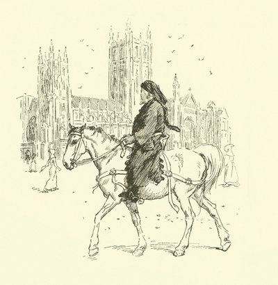 Geoffrey Chaucer na koniu (lito) autorstwa Hugh Thomson