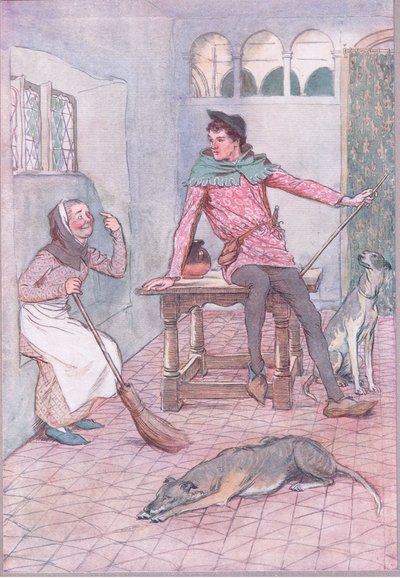 Czy wasze uwielbienie nie jest nad waszym okiem?, ilustracja z Wesołych kuzyn z Windsoru, 1910 autorstwa Hugh Thomson