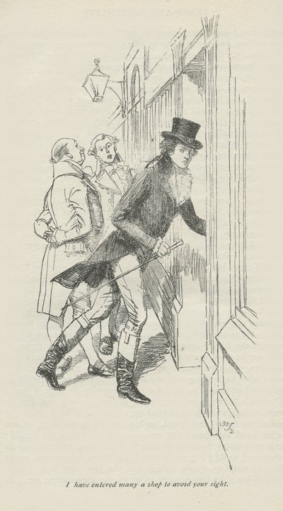 Wszedłem do wielu sklepów, aby uniknąć twojego wzroku, 1896 autorstwa Hugh Thomson