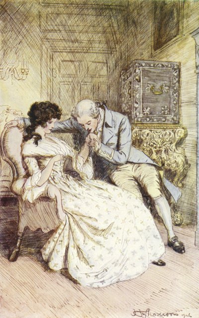 Ilustracja do historii miłosnej pana Gilfilsa autorstwa George
