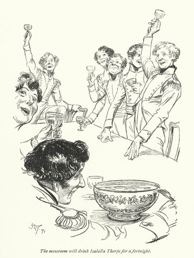 Ilustracja do opactwa Northanger autorstwa Jane Austen (lito) autorstwa Hugh Thomson