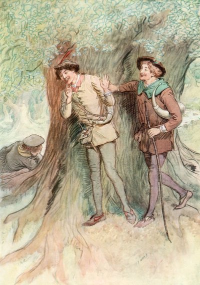 Ilustracja do Szekspira Jak wam się podoba (kolor lito) autorstwa Hugh Thomson