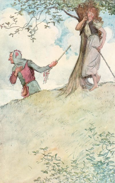 Ilustracja do Szekspira Jak wam się podoba (kolor lito) autorstwa Hugh Thomson
