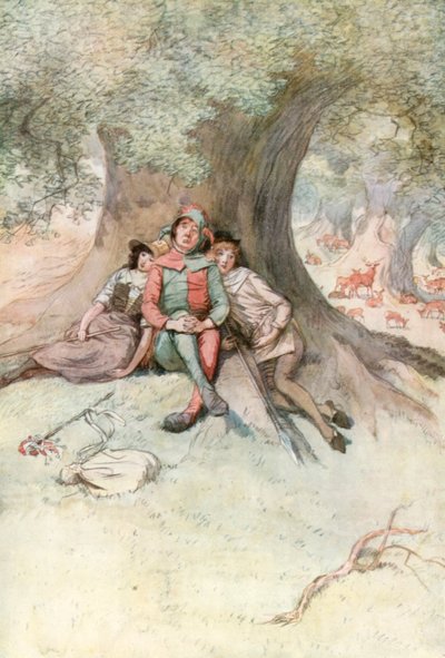 Ilustracja do Szekspira, tak jak lubisz autorstwa Hugh Thomson