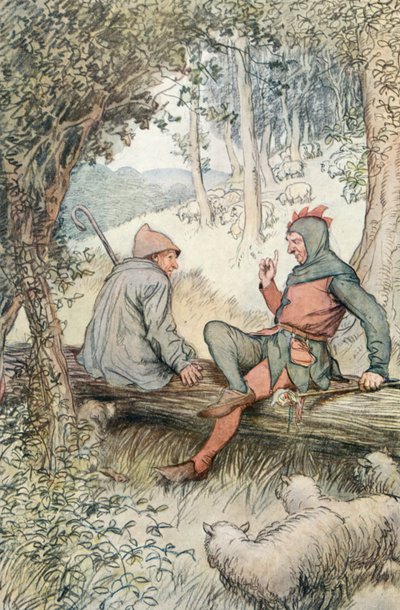 Ilustracja do Szekspira, tak jak lubisz autorstwa Hugh Thomson