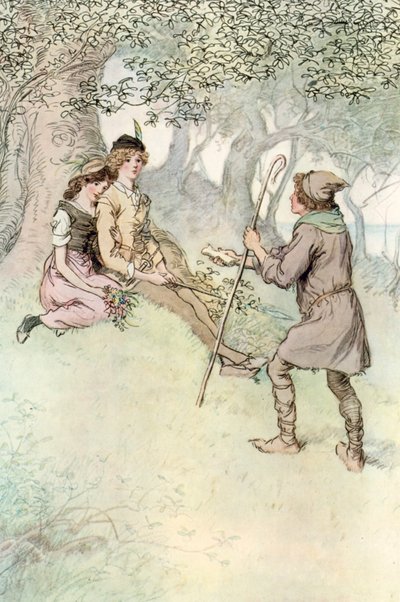 Ilustracja do Szekspira, tak jak lubisz autorstwa Hugh Thomson