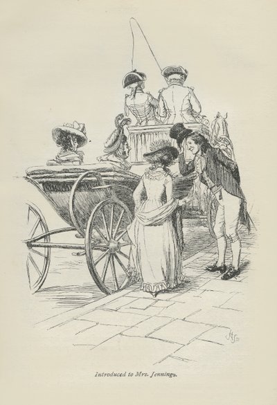 Przedstawiony pani Jennings, 1896 r. autorstwa Hugh Thomson