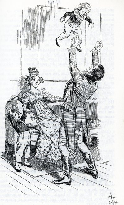 „Pan Knightley bawi się ze swoimi dziećmi” autorstwa Hugh Thomson