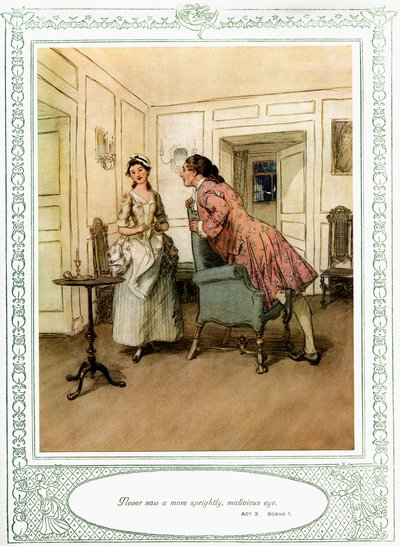 Sztuka Olivera Goldsmitha She Stoops to Conquer autorstwa Hugh Thomson