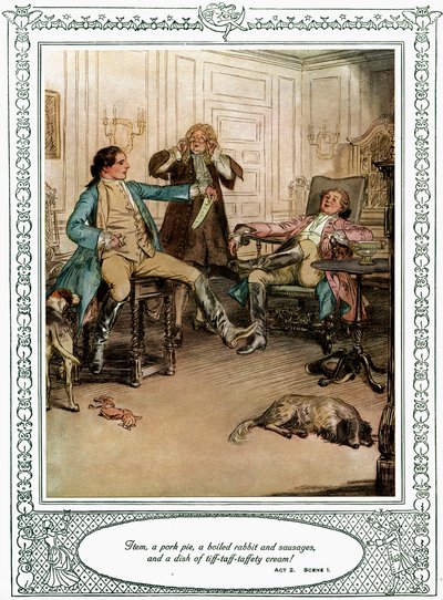 Sztuka Olivera Goldsmitha She Stoops to Conquer autorstwa Hugh Thomson
