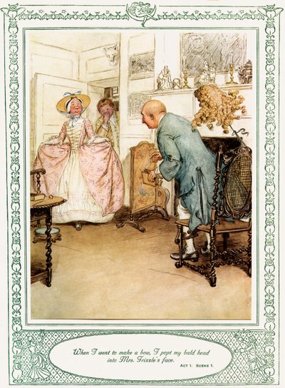 Sztuka Olivera Goldsmitha She Stoops to Conquer autorstwa Hugh Thomson