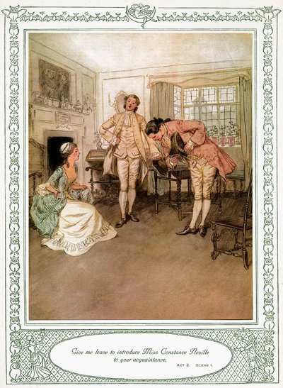 Sztuka Olivera Goldsmitha She Stoops to Conquer autorstwa Hugh Thomson