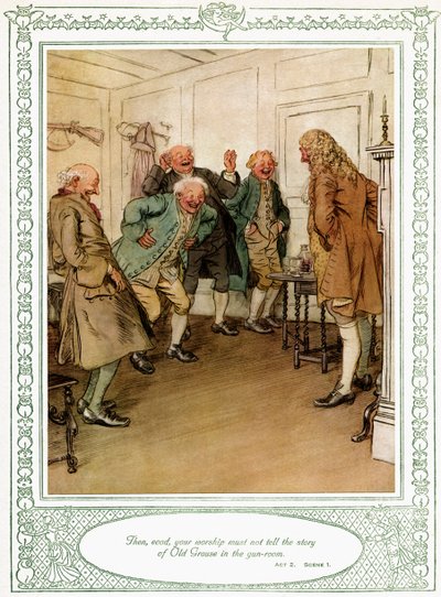 Sztuka Olivera Goldsmitha She Stoops to Conquer autorstwa Hugh Thomson