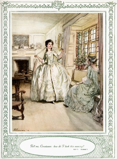 Sztuka Olivera Goldsmitha She Stoops to Conquer autorstwa Hugh Thomson
