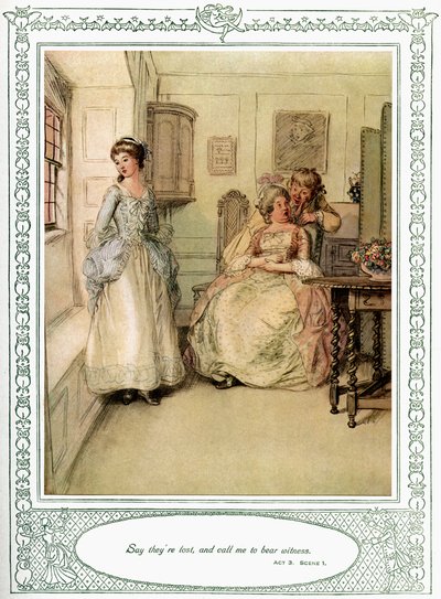 Sztuka Olivera Goldsmitha She Stoops to Conquer autorstwa Hugh Thomson