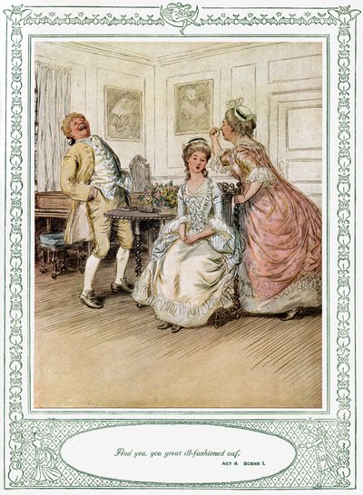 Sztuka Olivera Goldsmitha She Stoops to Conquer autorstwa Hugh Thomson