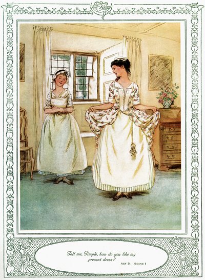 Sztuka Olivera Goldsmitha She Stoops to Conquer autorstwa Hugh Thomson