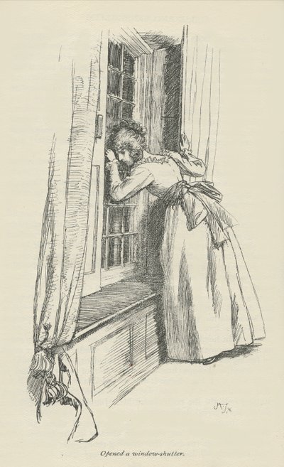 Otworzył okiennicę, 1896 autorstwa Hugh Thomson