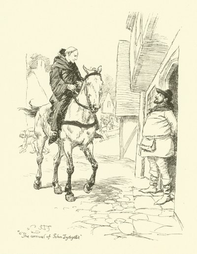 Przybycie Johna Lydgate (lito) autorstwa Hugh Thomson