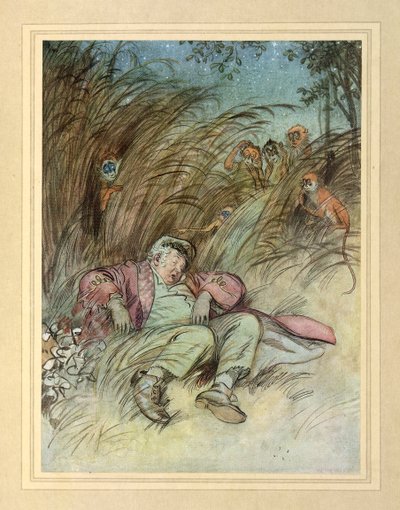 Oglądany przez małpy, z „The Admirable Crichton” J.M. Barrie autorstwa Hugh Thomson