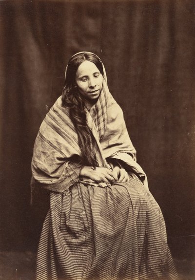 Pacjent, szpital psychiatryczny hrabstwa Surrey, 1850-55. autorstwa Hugh Welch Diamond