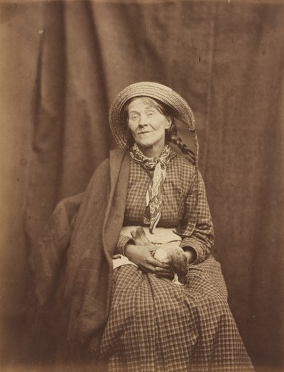 Kobieta trzymająca martwego ptaka, przytułek w hrabstwie Surrey, ok. 1855 (zdjęcie) autorstwa Hugh Welch Diamond